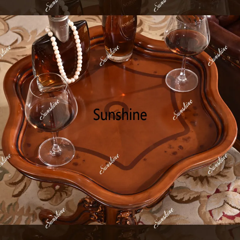 European-style villa small round table American all-solid wood round tea table high-end coffee table
European-style villa small round table American all-solid wood round tea table high-end coffee table