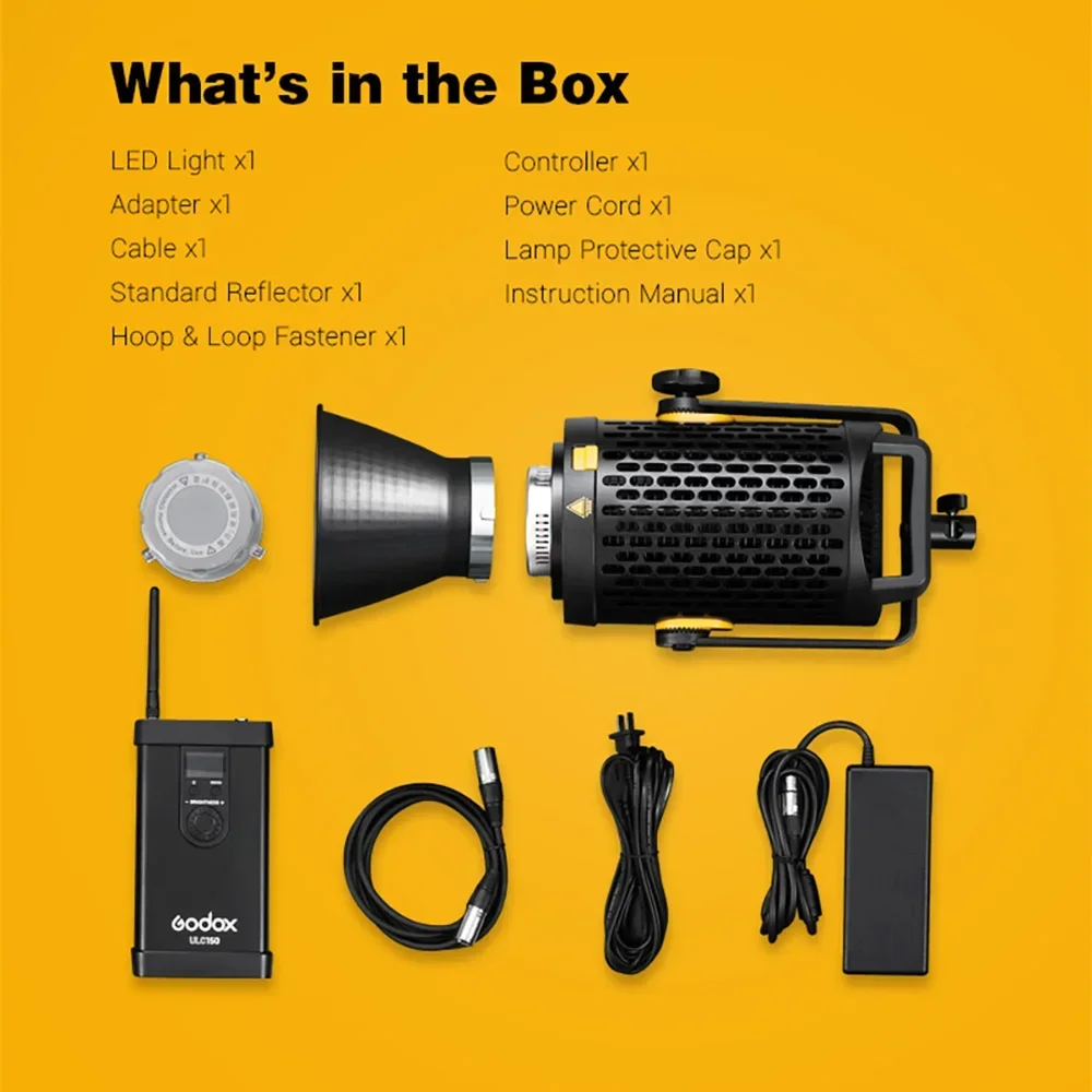 God Ox UL150 UL-150 150W 5600K Color Temperature Silent Bowens Mount LED Video Light Remote Control and App Support
God Ox UL150 UL-150 150W 5600K Color Temperature Silent Bowens Mount LED Video Light Remote Control and App Support