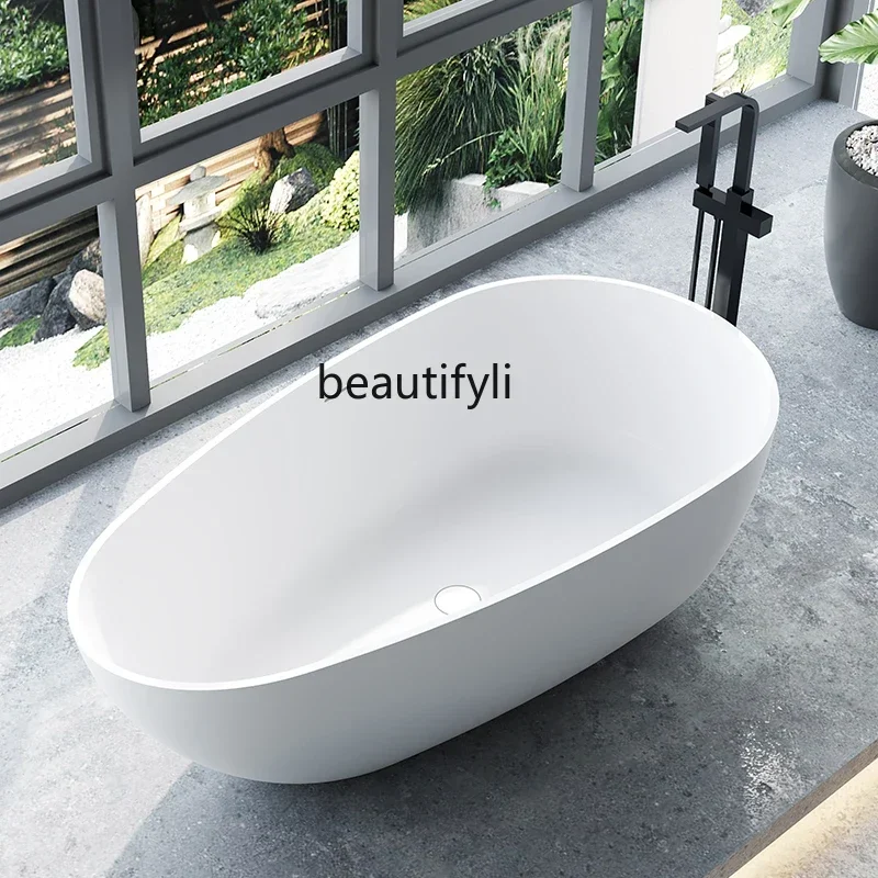 CC PMMA saturated resin artificial stone bathtub household light luxury small apartment goose egg bath
CC PMMA saturated resin artificial stone bathtub household light luxury small apartment goose egg bath