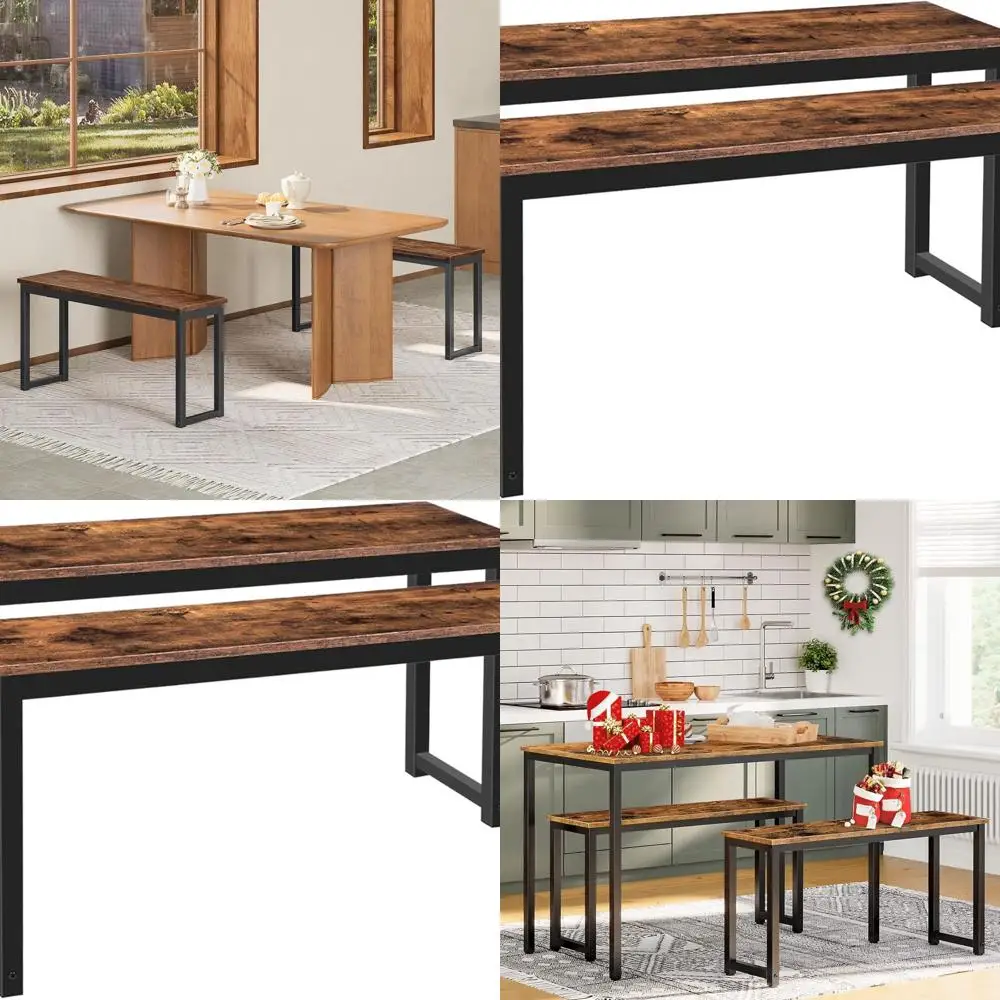 Industrial Style Metal Dining Bench Set of 2, Rustic Brown, Suitable for Kitchen, Dining, Living Room (BF01CD01)
Industrial Style Metal Dining Bench Set of 2, Rustic Brown, Suitable for Kitchen, Dining, Living Room (BF01CD01)