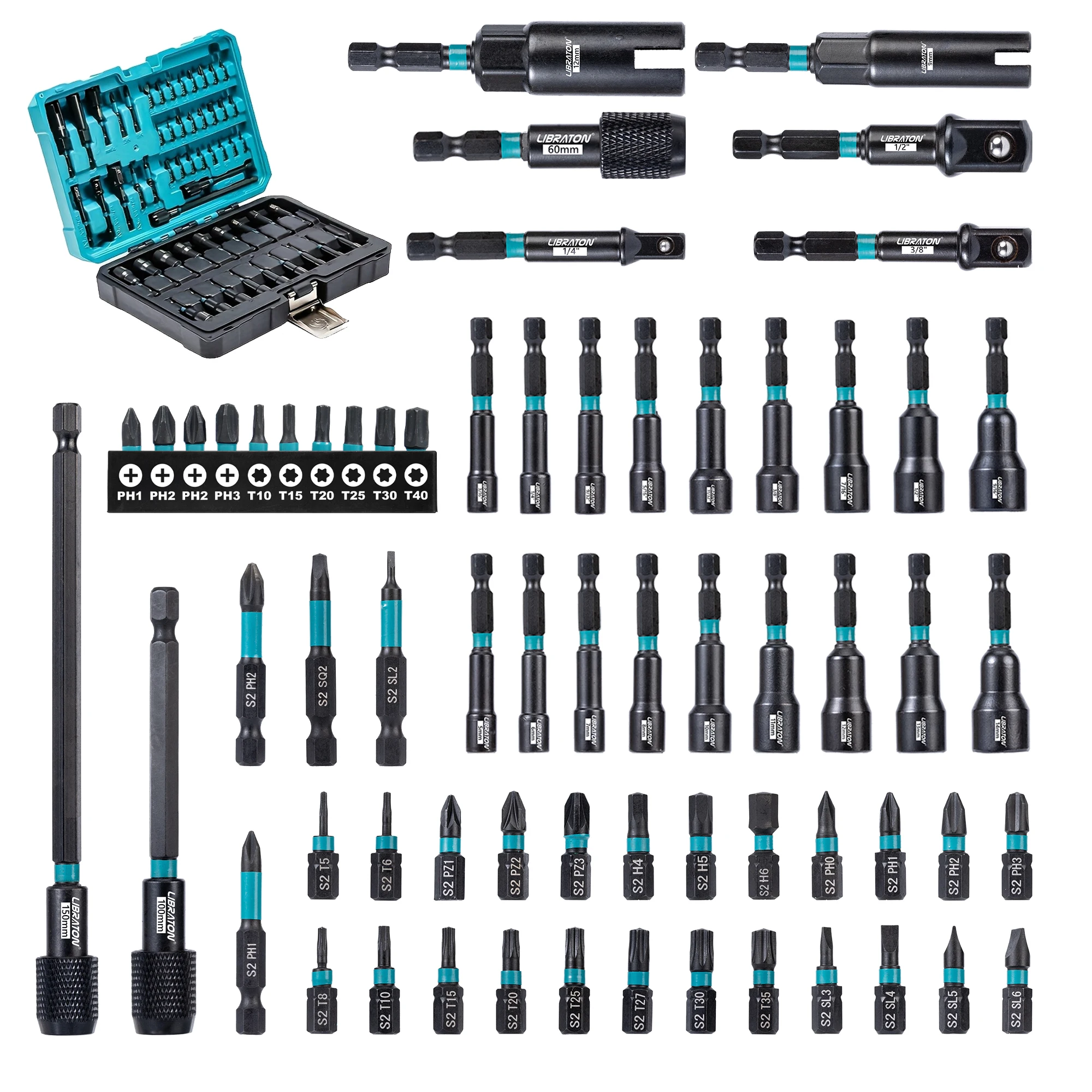 LIBRATON 64PCS Magnetic Nut Driver Set, Metric & SAE Nut Drivers, includes Socket Adapter, Wing Nut Driver, Screwdriver Bit
LIBRATON 64PCS Magnetic Nut Driver Set, Metric & SAE Nut Drivers, includes Socket Adapter, Wing Nut Driver, Screwdriver Bit