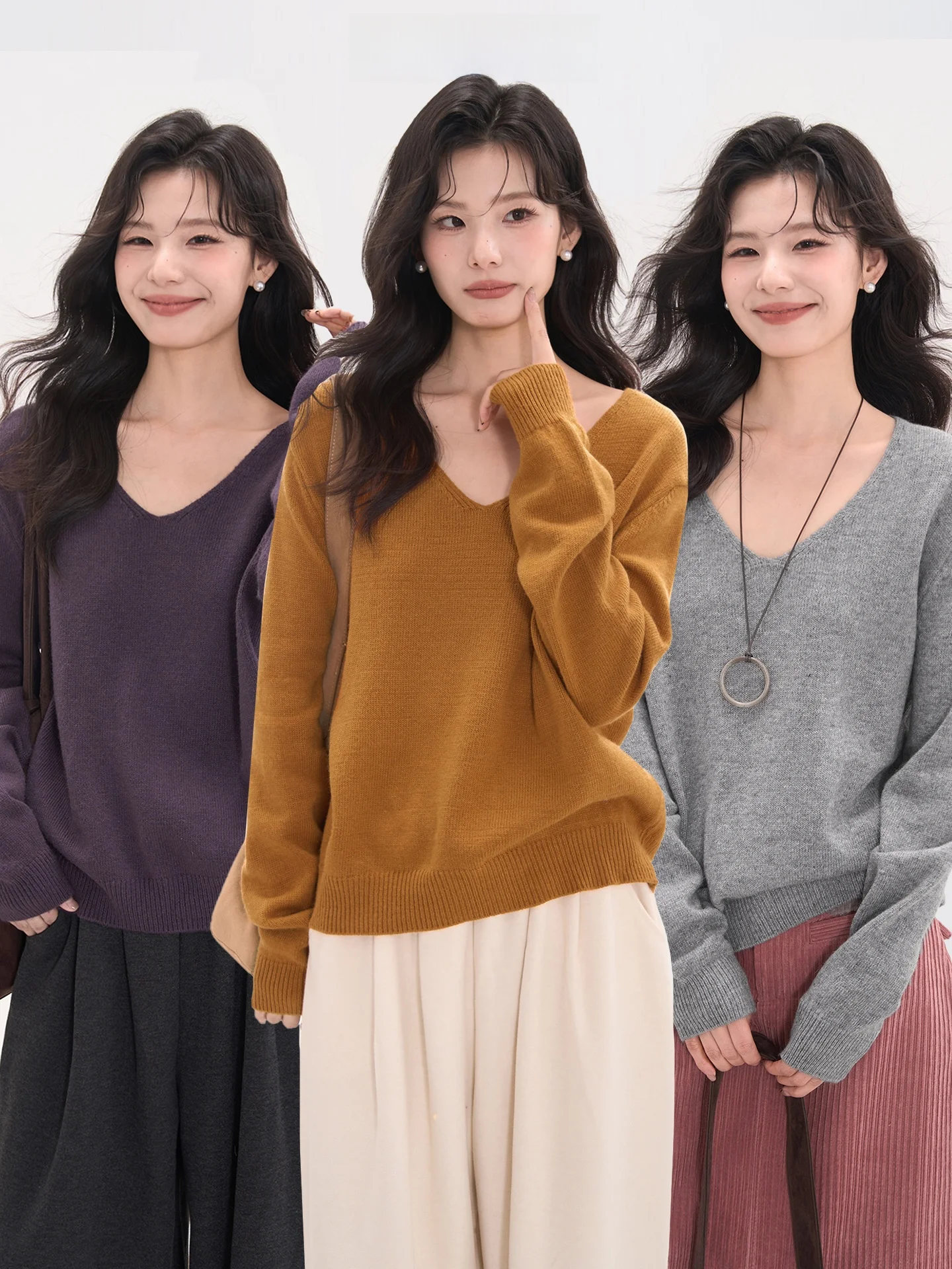 Ele Large V-Ne Knitwear Women's Casual Wool Sweater Comfortable Leisure Sle Commute Faion Pure Color Autumn Winter
Ele Large V-Ne Knitwear Women's Casual Wool Sweater Comfortable Leisure Sle Commute Faion Pure Color Autumn Winter