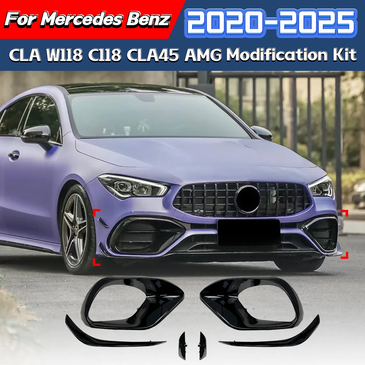 Для Mercedes Benz CLA W118 C118 Cla45 AMG 2020 2021 2022 2023 2024 2025 Передний бампер Боковой воздушный нож Вентиляционная рамка Передний корпус
Для Mercedes Benz CLA W118 C118 Cla45 AMG 2020 2021 2022 2023 2024 2025 Передний бампер Боковой воздушный нож Вентиляционная рамка Передний корпус