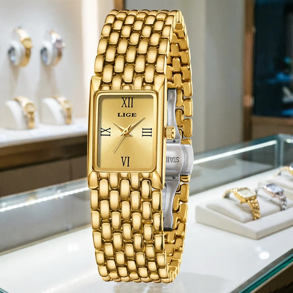 LIGE Gold small square Women's Watch Fashion quartz wristwatch Luxury Bracelet Retro Waterproof vintage watches casual reloj+BOX
LIGE Gold small square Women's Watch Fashion quartz wristwatch Luxury Bracelet Retro Waterproof vintage watches casual reloj+BOX