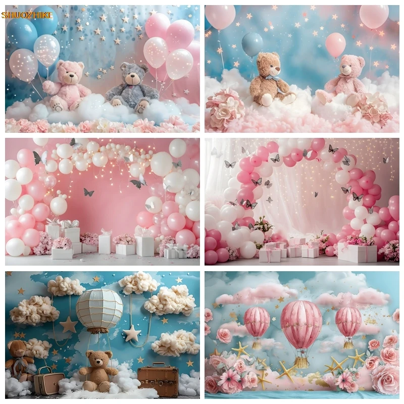 Newborn Baby Decor Photography Backdrop Blue Pink Bear Cloud Balloon Baby Shower 1st Birthday Cake Smash Photo Background Props
Newborn Baby Decor Photography Backdrop Blue Pink Bear Cloud Balloon Baby Shower 1st Birthday Cake Smash Photo Background Props
