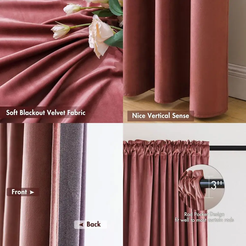 Теплоизолированные бархатные шторы Dusty Rose, длина 96 лет, затемняющие панели для дома, набор из 2 шт., 66x84
Теплоизолированные бархатные шторы Dusty Rose, длина 96 лет, затемняющие панели для дома, набор из 2 шт., 66x84