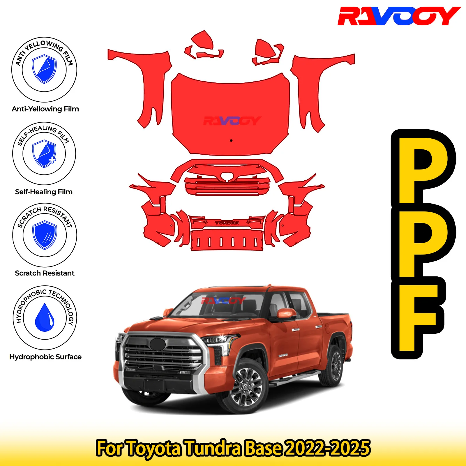 For Toyota Tundra Base 2022-2025 Glossy Matte Black Precut front PPF Kit Paint Protection Film
For Toyota Tundra Base 2022-2025 Glossy Matte Black Precut front PPF Kit Paint Protection Film