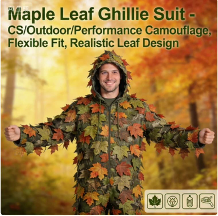 Охотничья скрытая камуфляжная одежда с кленовым листом, одежда Geely, оборудование CS, одежда для выступлений, полевая одежда
Охотничья скрытая камуфляжная одежда с кленовым листом, одежда Geely, оборудование CS, одежда для выступлений, полевая одежда