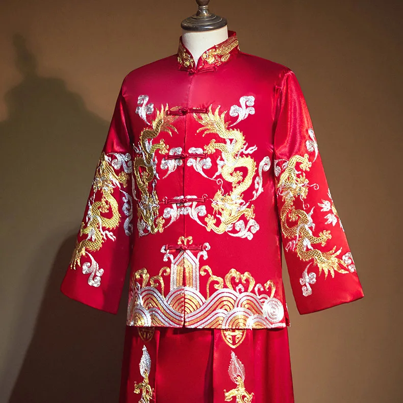 Men Chinese Clothing Suit Male Red Groom Tang Clothes Chesongam Hanfu Embroider Dragon Jacket Skirt Wedding Toasting Dress
Men Chinese Clothing Suit Male Red Groom Tang Clothes Chesongam Hanfu Embroider Dragon Jacket Skirt Wedding Toasting Dress