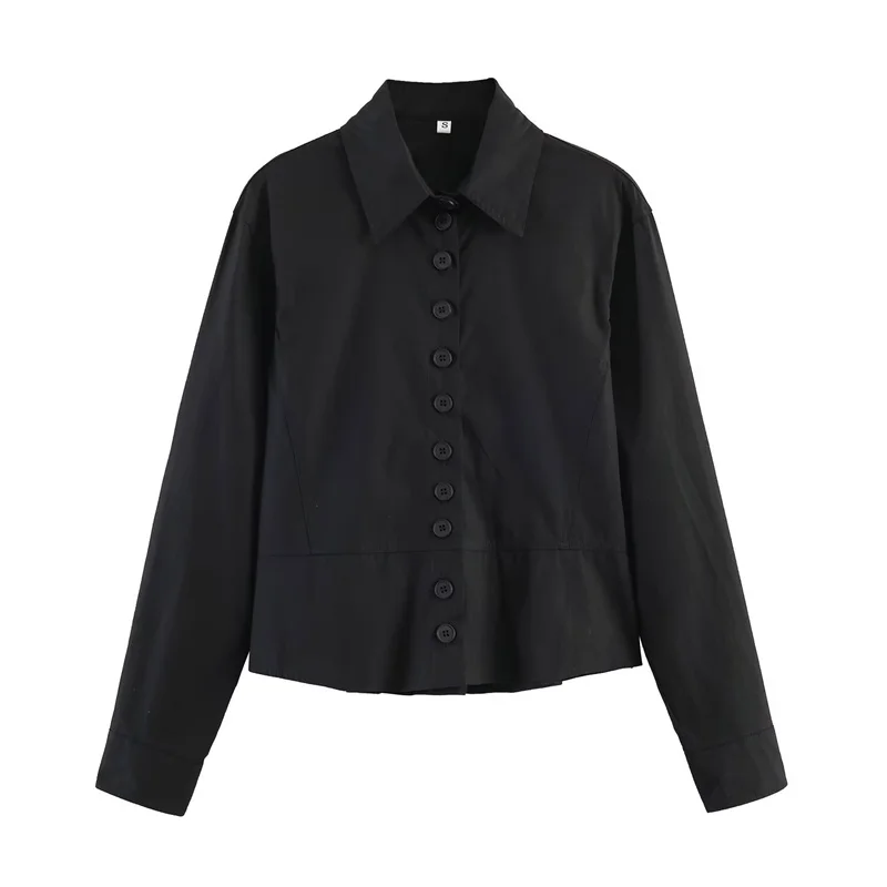 Women's Shirt 2026 Summer New Black Long-Sleeve Single-Breasted Dress-Hem Simple Shirt Unique Fashion High-End Mysterious
Women's Shirt 2026 Summer New Black Long-Sleeve Single-Breasted Dress-Hem Simple Shirt Unique Fashion High-End Mysterious