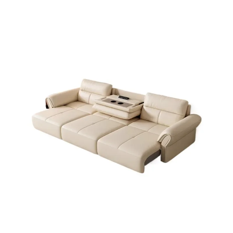Cream wind belt medium coffee table leather sofa, zero wall function sofa living room small apartment
Cream wind belt medium coffee table leather sofa, zero wall function sofa living room small apartment