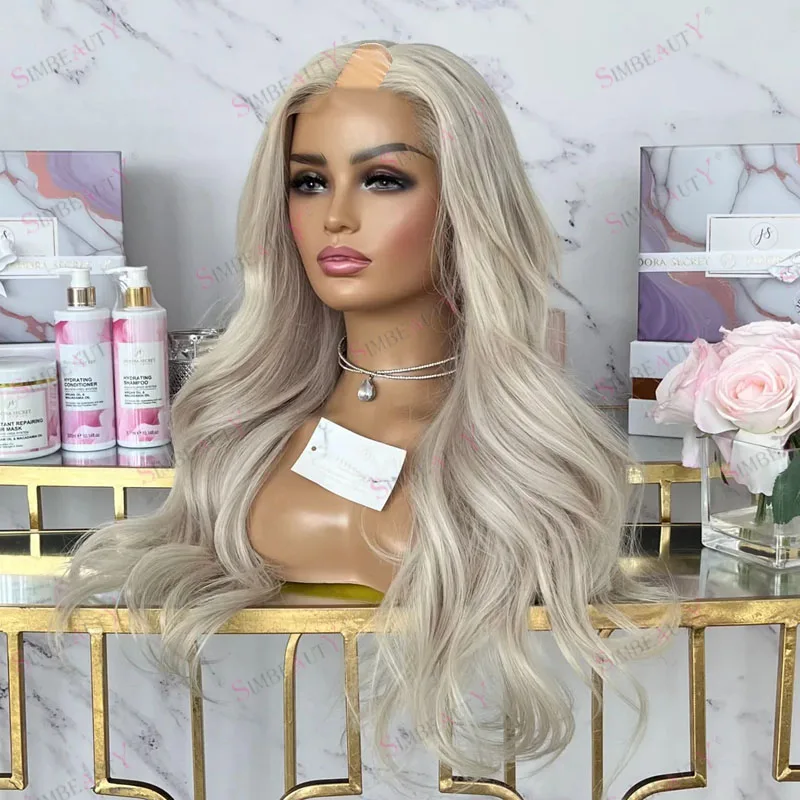Long 26Inch Wavy 180Density Natural Glueless Sliver Grey White Platinum Blonde Remy Human Hair 1x4 U Shaped Wigs for Black Women
Long 26Inch Wavy 180Density Natural Glueless Sliver Grey White Platinum Blonde Remy Human Hair 1x4 U Shaped Wigs for Black Women