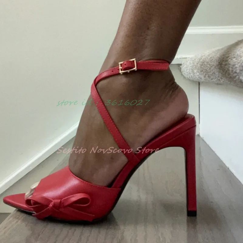 Peep Toe Bow Sandals Stiletto High Heels Ankle Cross Straps Buckle Shallow Sexy Women Dress Party Daily Causal Single Shoes
Peep Toe Bow Sandals Stiletto High Heels Ankle Cross Straps Buckle Shallow Sexy Women Dress Party Daily Causal Single Shoes