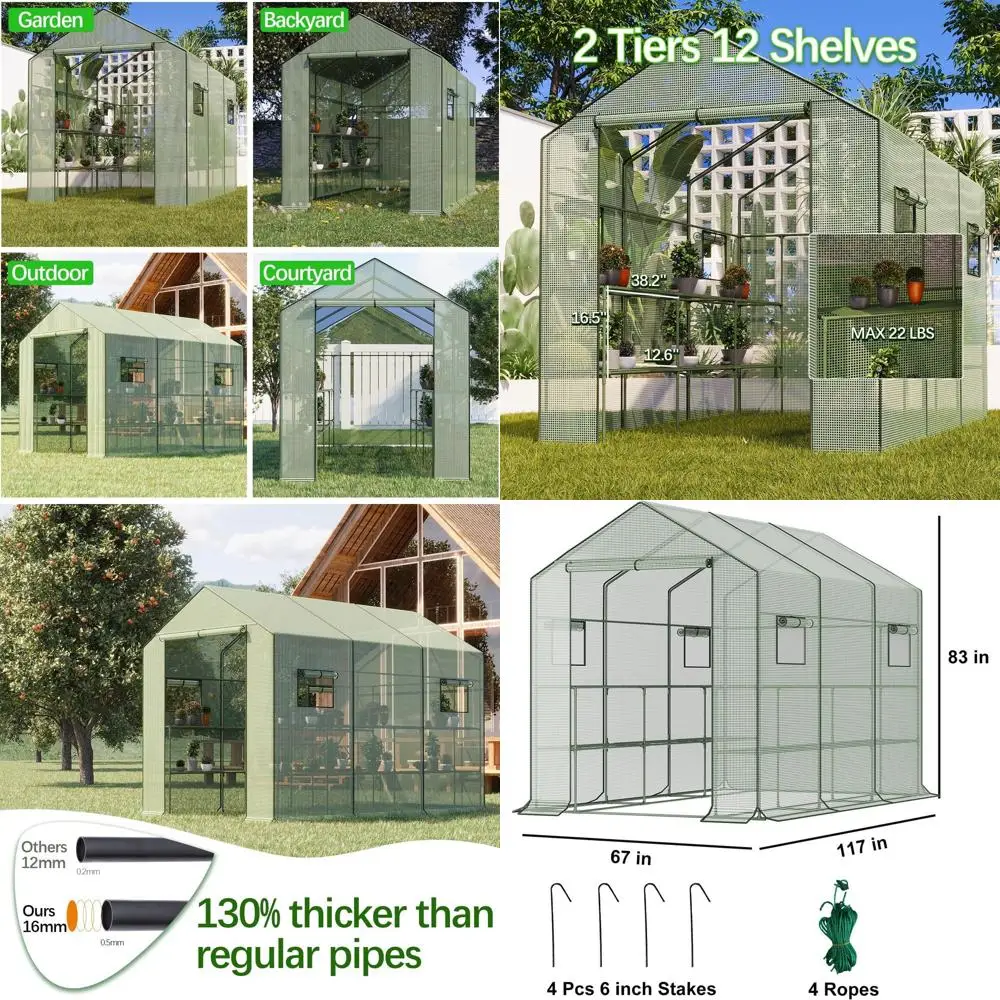 Большая теплица-оранжерея с раздвижными дверями и 18 полками для садоводства на открытом воздухе (9,75x6,9x5,6 футов)
Большая теплица-оранжерея с раздвижными дверями и 18 полками для садоводства на открытом воздухе (9,75x6,9x5,6 футов)