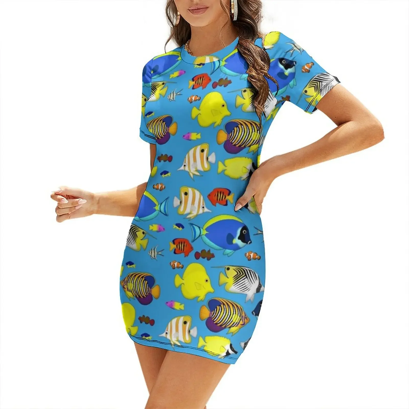 reef fish 4 (blue background) Short-Sleeved Dress Clothing female women's summer clothing 2026
reef fish 4 (blue background) Short-Sleeved Dress Clothing female women's summer clothing 2026