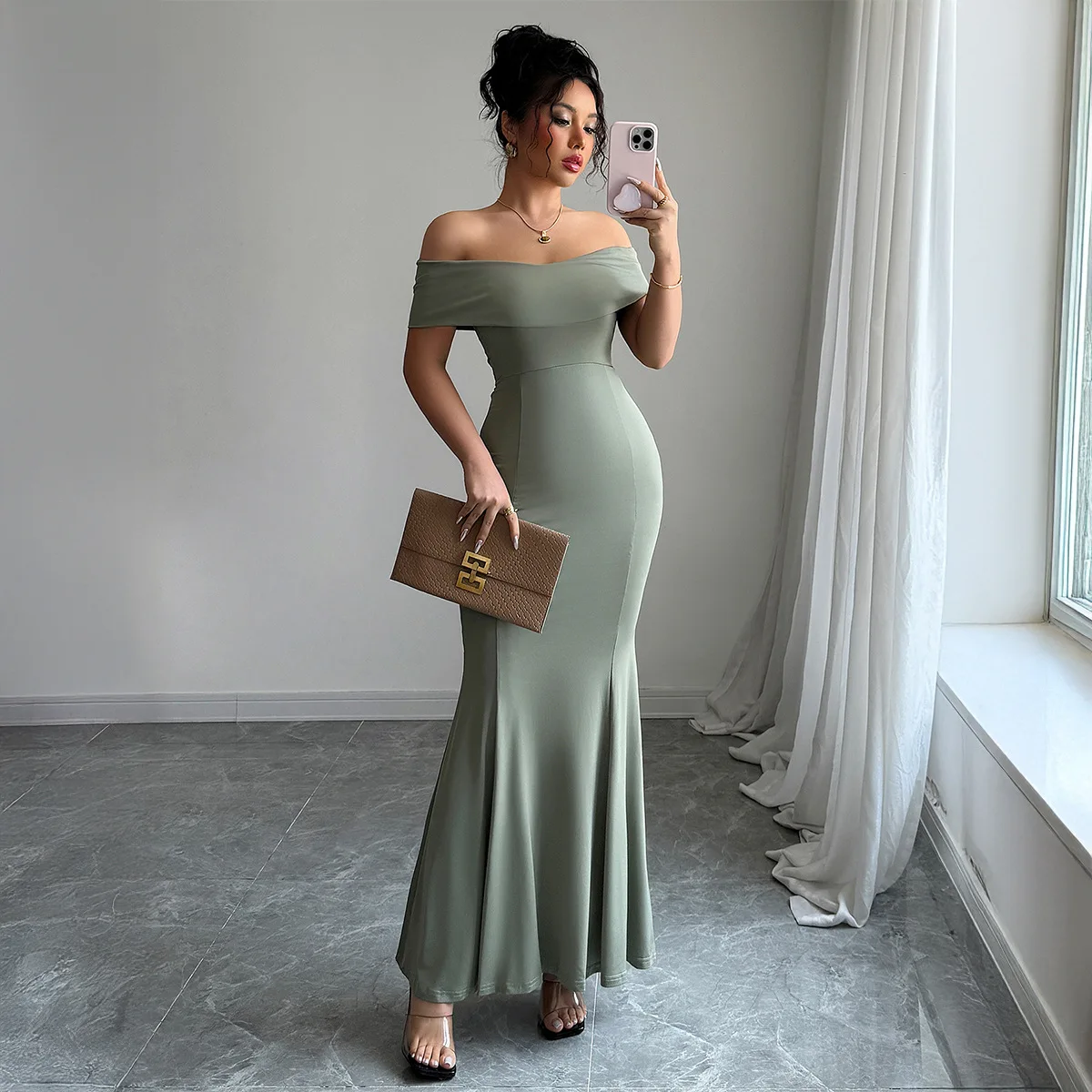 Party Dress Women Night Dresses Bodycon Slash Neck Slim Fit Short Sleeve High Waist Wrap Hip Vestidos Ankle Length Dress Elegant
Party Dress Women Night Dresses Bodycon Slash Neck Slim Fit Short Sleeve High Waist Wrap Hip Vestidos Ankle Length Dress Elegant