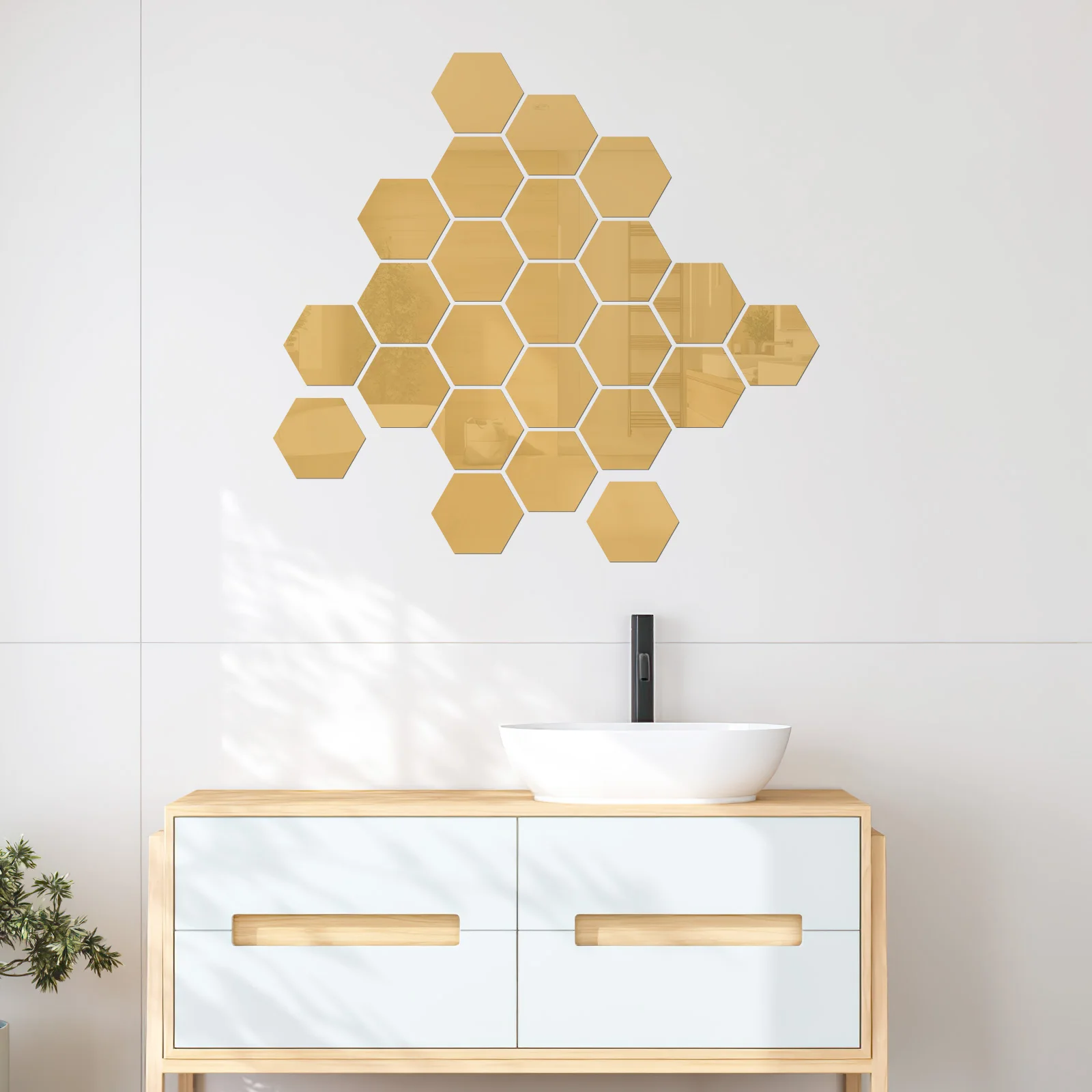 36pcs Acrylic Wall Mirror Stickers Hexagon 10x5x8.6cm Gold Decorative Decals Bedroom Living Room Mirror
36pcs Acrylic Wall Mirror Stickers Hexagon 10x5x8.6cm Gold Decorative Decals Bedroom Living Room Mirror
