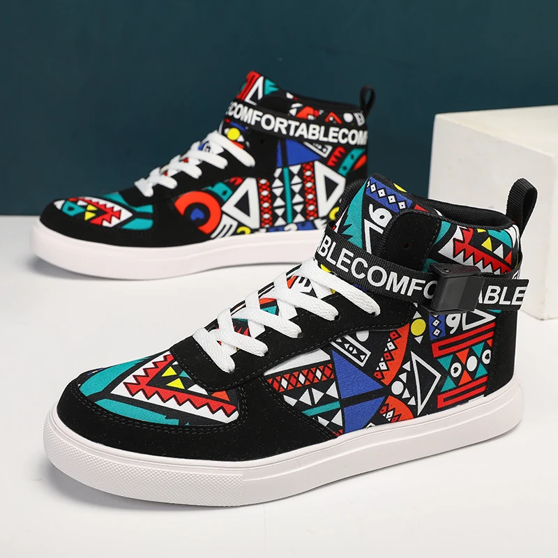 Street Style Graffiti Sneakers For Men Non Slip High Top Men's Skateboard Shoes Casual Fashion Designer Skate Shoes Man Trainers
Street Style Graffiti Sneakers For Men Non Slip High Top Men's Skateboard Shoes Casual Fashion Designer Skate Shoes Man Trainers