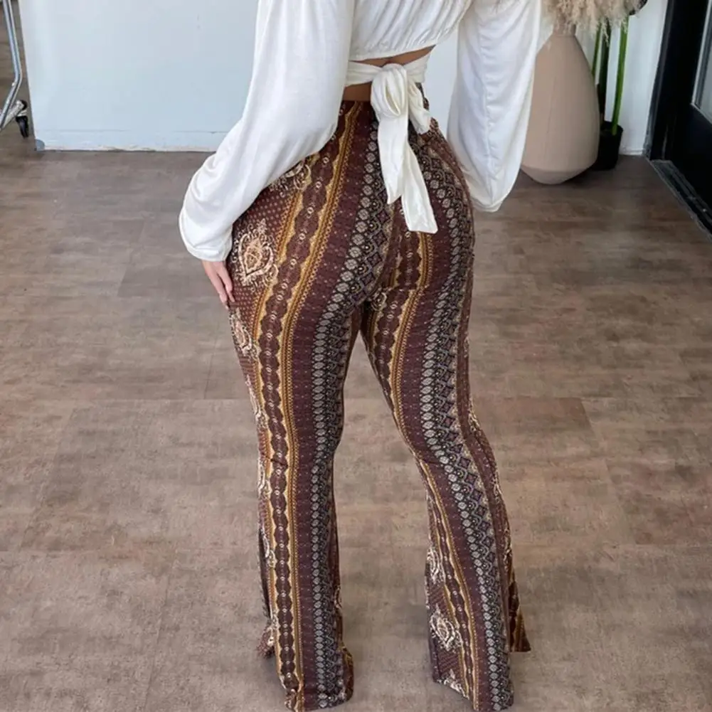 Regular Fit Women Trousers Retro Print Flared Hem Yoga Pants for Women High Elastic Waist Slim Fit Stretchy Trousers with Soft
Regular Fit Women Trousers Retro Print Flared Hem Yoga Pants for Women High Elastic Waist Slim Fit Stretchy Trousers with Soft