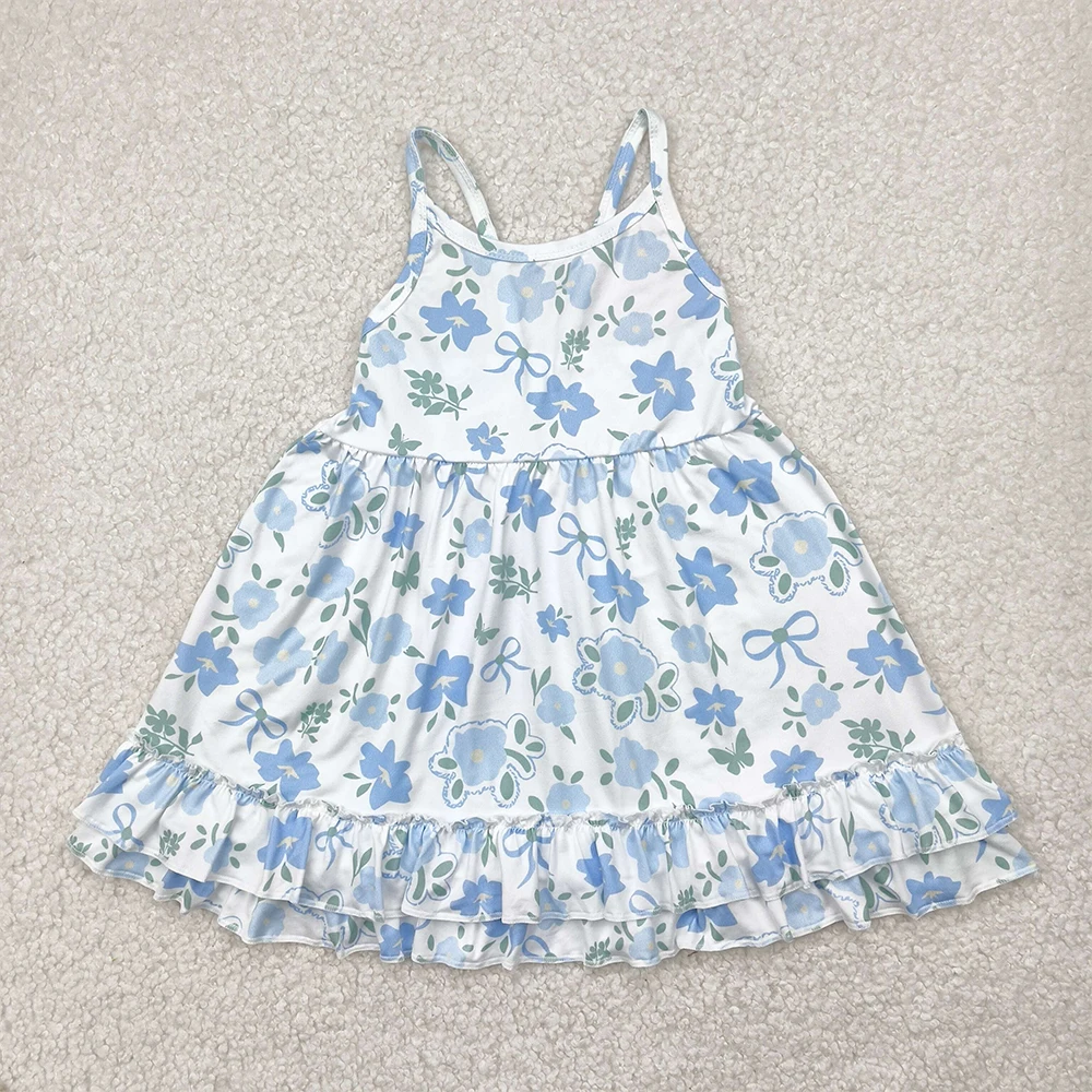 Baby Girls Light Blue Floral Strap Dress Knee Length Summer Kids Bow Ruffle Gown with Straps for Girls
Baby Girls Light Blue Floral Strap Dress Knee Length Summer Kids Bow Ruffle Gown with Straps for Girls