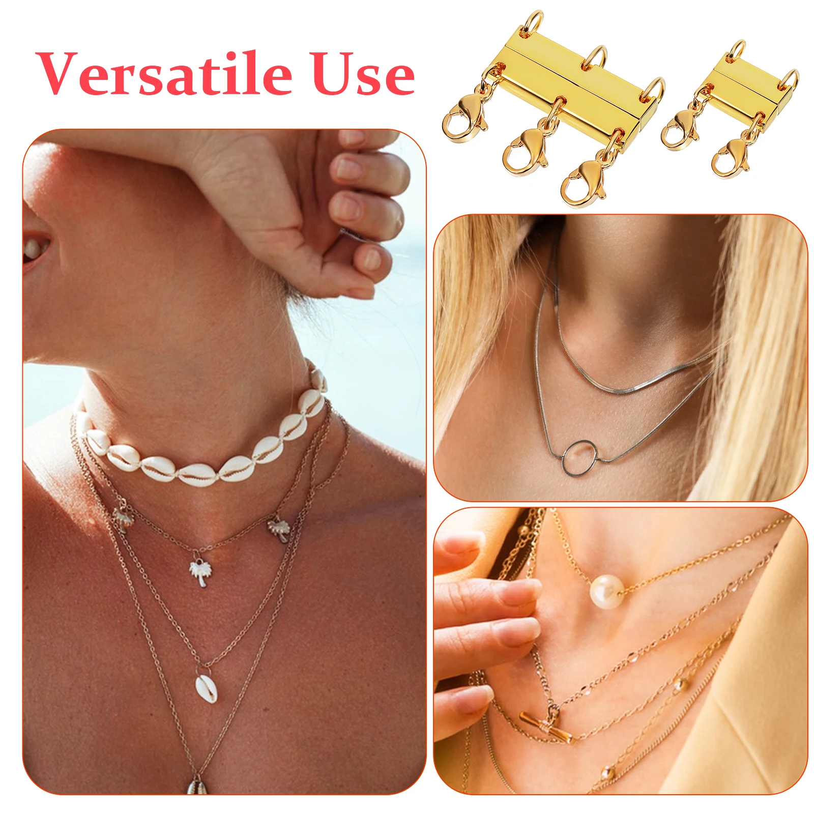 2 pcs Magnetic Clasps Zinc Alloy Lightweight Comfortable Versatile Use Necklace Layering Clasp Multi Necklace Stacker Jewelry
2 pcs Magnetic Clasps Zinc Alloy Lightweight Comfortable Versatile Use Necklace Layering Clasp Multi Necklace Stacker Jewelry