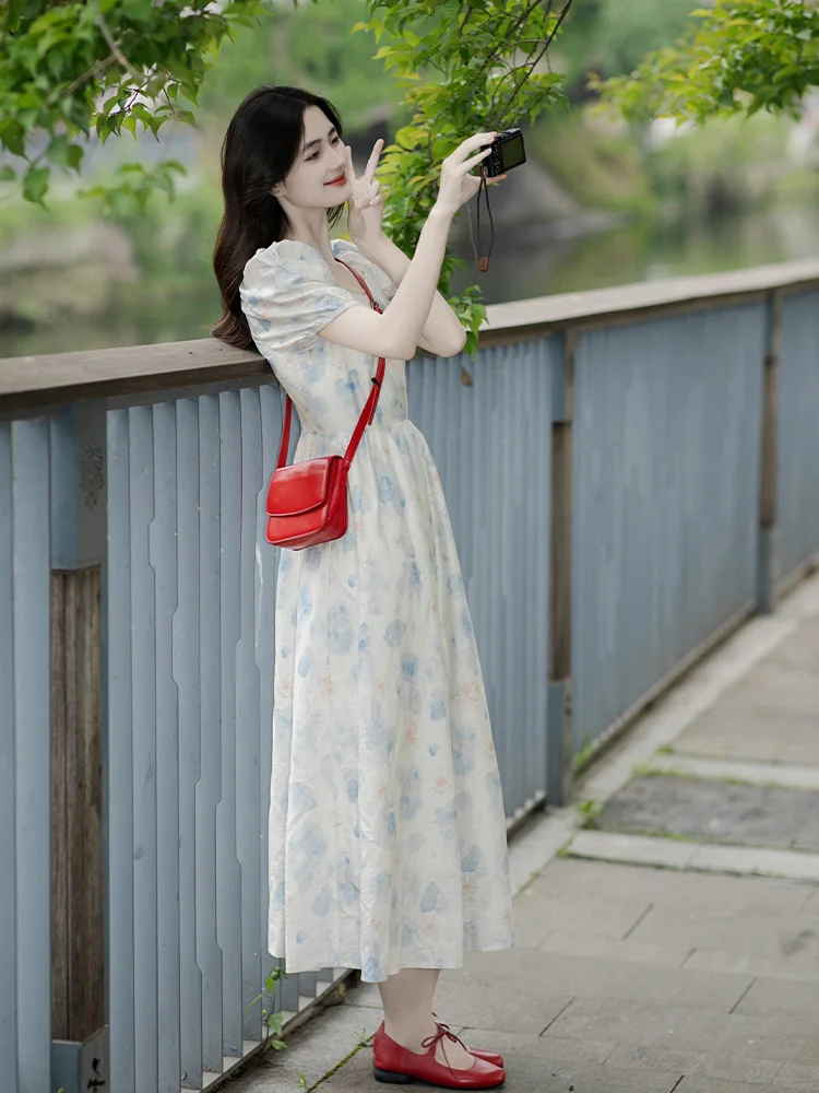 White Floral Print Dress Women's Summer 2026 New Small Design High-End Bubble Sleeve Dress Sweet Japanese Style A-Line Dress
White Floral Print Dress Women's Summer 2026 New Small Design High-End Bubble Sleeve Dress Sweet Japanese Style A-Line Dress