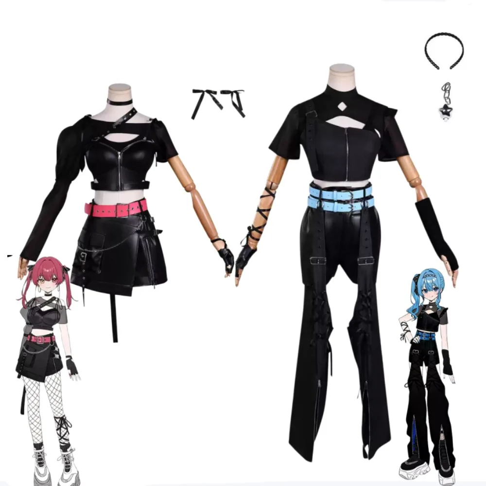 Hoshimachi Suisei Sakamata Marin Cosplay Black Idol Stage Outfit Full Accessories Adult Women Halloween Anime Convention Costume
Hoshimachi Suisei Sakamata Marin Cosplay Black Idol Stage Outfit Full Accessories Adult Women Halloween Anime Convention Costume