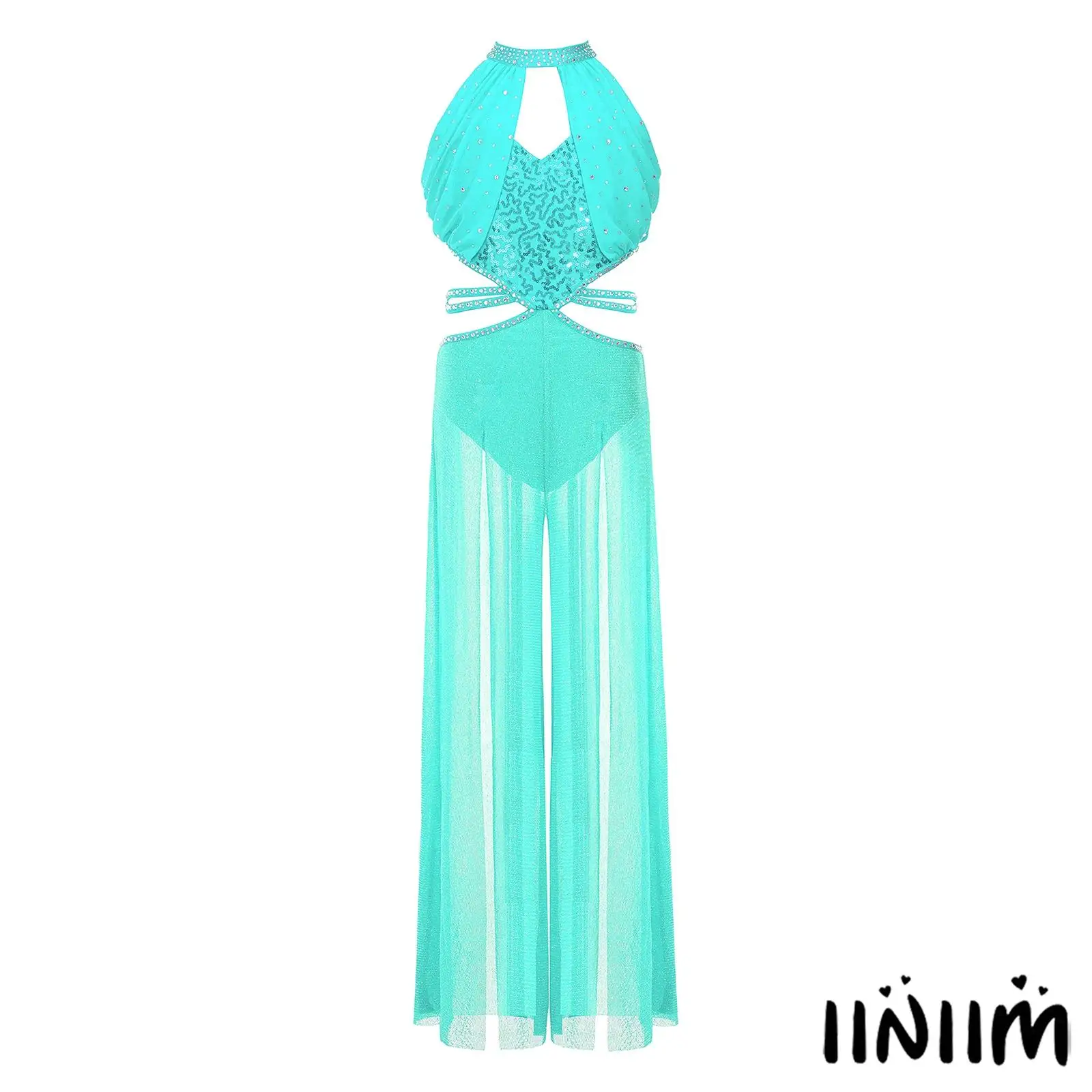Kids Girls Lyrical Ballet Dance Cutout Jumpsuit Sleeveless Sequin Rhinestone Bodice Split Shimmery Mesh Wide-leg Bodysuit
Kids Girls Lyrical Ballet Dance Cutout Jumpsuit Sleeveless Sequin Rhinestone Bodice Split Shimmery Mesh Wide-leg Bodysuit