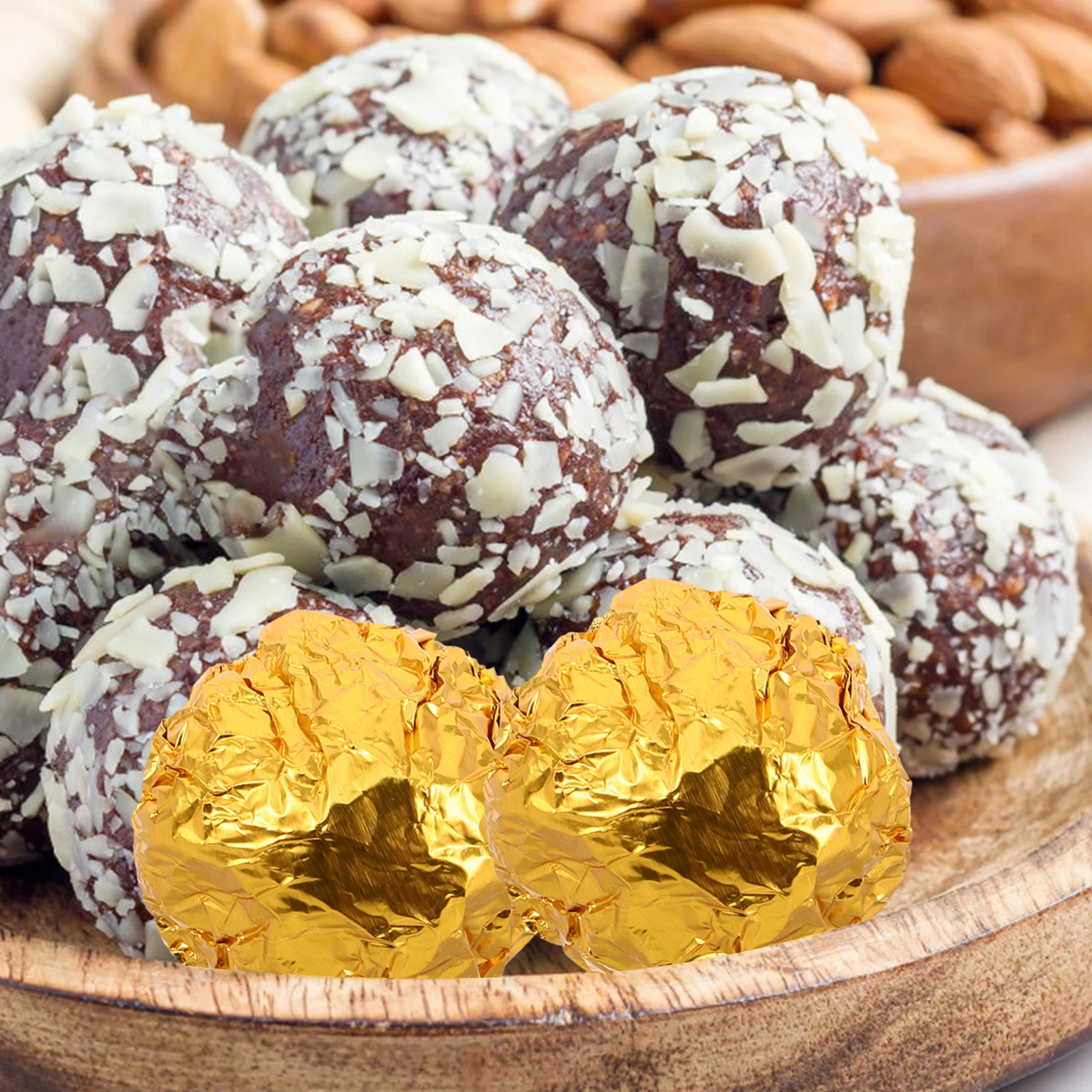 100Pcs Chocolate Packaging Paper Aluminum Foil Sheets for Wrapping Sweets Chocolates Nougat Tea Leaves Ideal Gift Presentation
100Pcs Chocolate Packaging Paper Aluminum Foil Sheets for Wrapping Sweets Chocolates Nougat Tea Leaves Ideal Gift Presentation