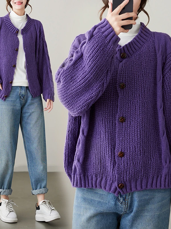 Свободный вязаный кардиган-накидка фиолетового цвета, женский, больших размеров, на пуговицах, удобный повседневный зимний топ
Свободный вязаный кардиган-накидка фиолетового цвета, женский, больших размеров, на пуговицах, удобный повседневный зимний топ