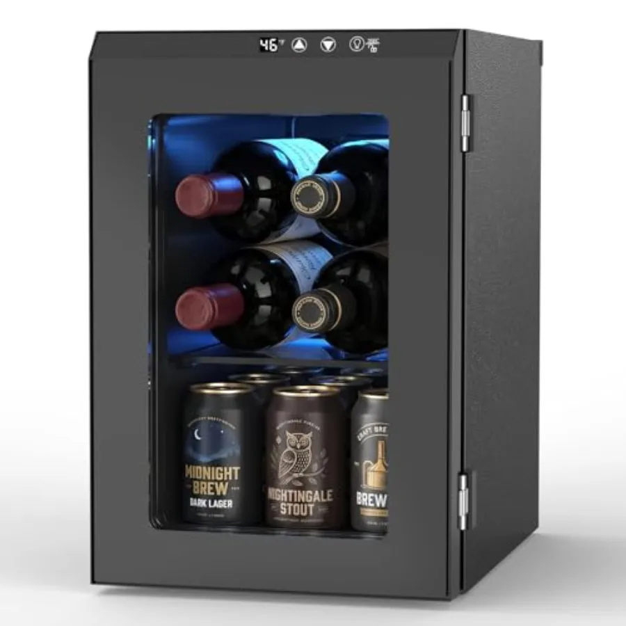 Wine Cooler Refrigerator with Glass Door for Indoor Use, Stainless Steel, Black, 40-61F Digital Temperature Control for Red Whi
Wine Cooler Refrigerator with Glass Door for Indoor Use, Stainless Steel, Black, 40-61F Digital Temperature Control for Red Whi
