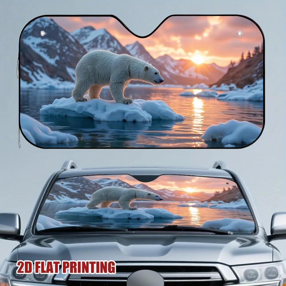 1pc Arctic Sunset Polar Bear Backpack - Stylish UV Protection Car Sun Visor With Scenic Arctic Landscape Design, Fit For Most Ve
1pc Arctic Sunset Polar Bear Backpack - Stylish UV Protection Car Sun Visor With Scenic Arctic Landscape Design, Fit For Most Ve