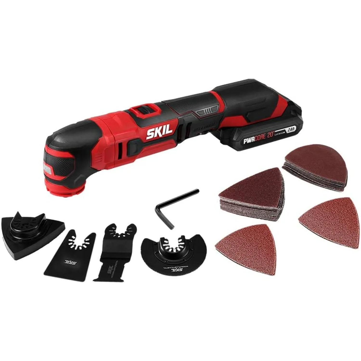 20V Oscillating Tool Kit with 32pcs Accessories Includes 2.0Ah PWR CORE 20 Lithium Battery and Charger - OS593002
20V Oscillating Tool Kit with 32pcs Accessories Includes 2.0Ah PWR CORE 20 Lithium Battery and Charger - OS593002