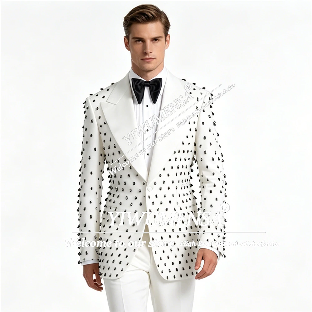 Handmade Diamond Beaded Ssuit Men 2 Piece Sets Single Breasted Jacket Pants Customized Groom Formal Wear Wedding Tuxedo Attire
Handmade Diamond Beaded Ssuit Men 2 Piece Sets Single Breasted Jacket Pants Customized Groom Formal Wear Wedding Tuxedo Attire