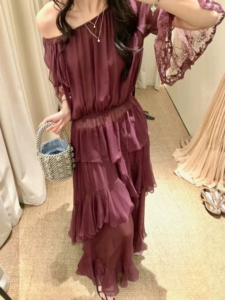 Floral Lace Splice Knitted Shirt Half-length Shoulder Bridesmaid Women's Spring Summer Autumn Fashion Cake Skirt Polyester Fiber
Floral Lace Splice Knitted Shirt Half-length Shoulder Bridesmaid Women's Spring Summer Autumn Fashion Cake Skirt Polyester Fiber