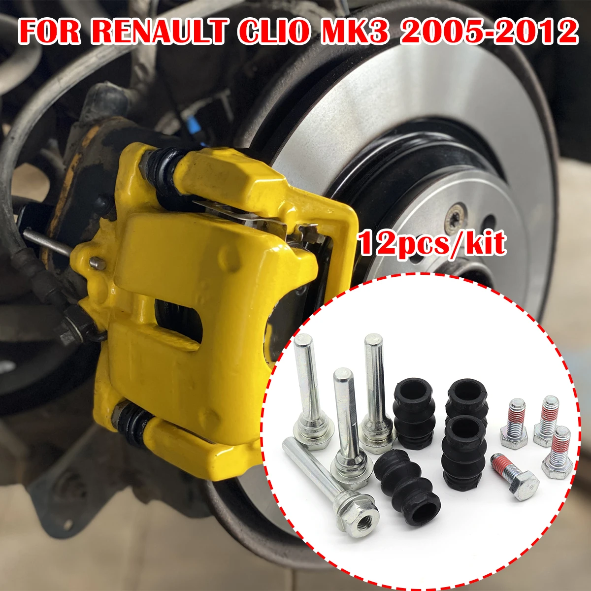 12pc FOR RENAULT CLIO MK3 Left Right Brake Caliper Cylinder Slider Guide Pin For Disc Housing Bolts Rubber Bushing Boot Seal Kit
12pc FOR RENAULT CLIO MK3 Left Right Brake Caliper Cylinder Slider Guide Pin For Disc Housing Bolts Rubber Bushing Boot Seal Kit