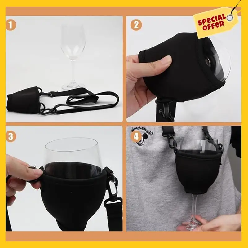 ABCY4PCS Portable Wine Glass Holder Strap Wine Sling Yoke Glass Holder Support Neck Strap For Birthday Cocktail Tools
ABCY4PCS Portable Wine Glass Holder Strap Wine Sling Yoke Glass Holder Support Neck Strap For Birthday Cocktail Tools