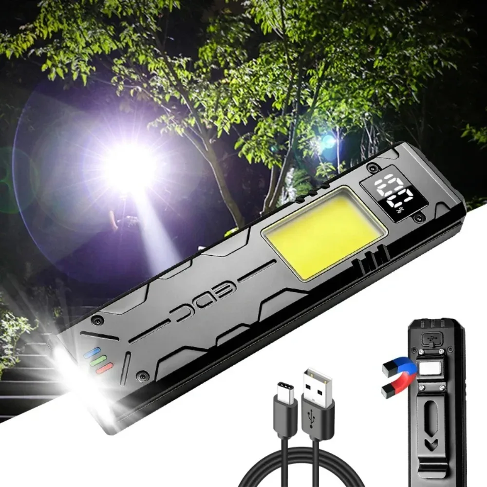 Super Bright LED Flashlight Portable Type-C Rechargeable COB Work Light for Outdoor Hiking and Fishing with Magnetic Clip
Super Bright LED Flashlight Portable Type-C Rechargeable COB Work Light for Outdoor Hiking and Fishing with Magnetic Clip