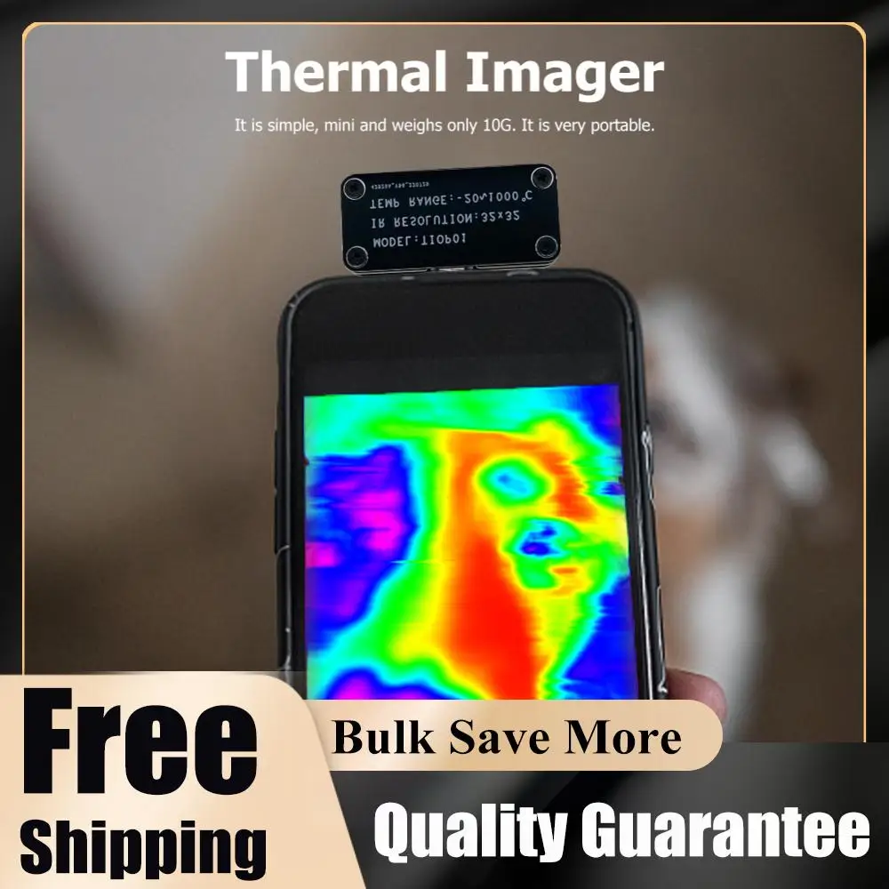 Mini Thermal Imager Night Vision External Infrared Imaging Device 32x32Resolution Multiple Color Modes for Android Mobile Phone
Mini Thermal Imager Night Vision External Infrared Imaging Device 32x32Resolution Multiple Color Modes for Android Mobile Phone
