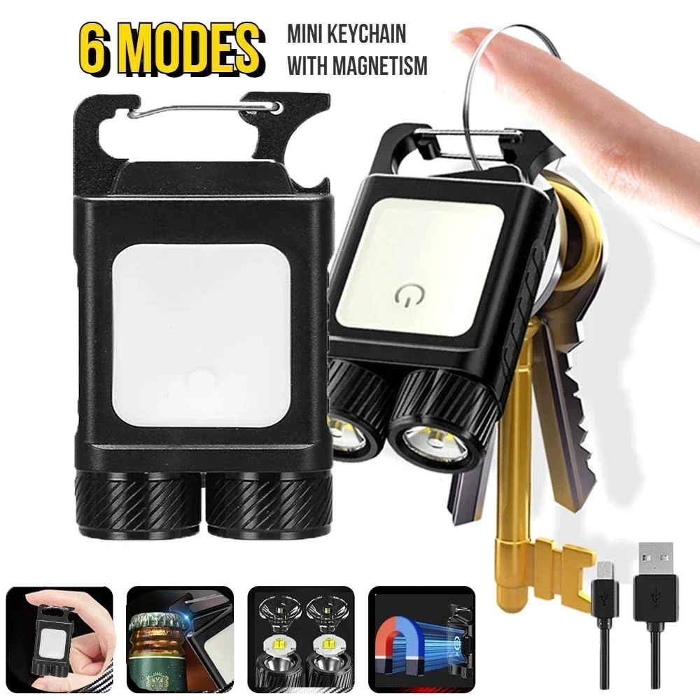 LED Keychain Flashlight 800LM USB Rechargeable Portable Mini Keychain Work Light Pocket Flashlight for Camping Hiking Fishing
LED Keychain Flashlight 800LM USB Rechargeable Portable Mini Keychain Work Light Pocket Flashlight for Camping Hiking Fishing