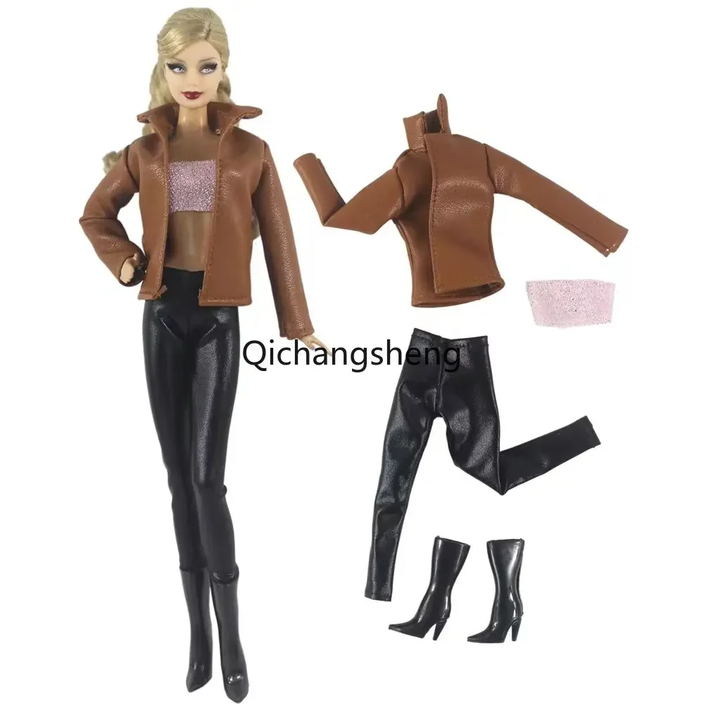 Brown Leather 1/6 BJD Doll Clothes For Barbie Outfits Set Coat Jacket Tank Top Pants Trousers Boots 11.5" Dolls Accessories Toys
Brown Leather 1/6 BJD Doll Clothes For Barbie Outfits Set Coat Jacket Tank Top Pants Trousers Boots 11.5" Dolls Accessories Toys