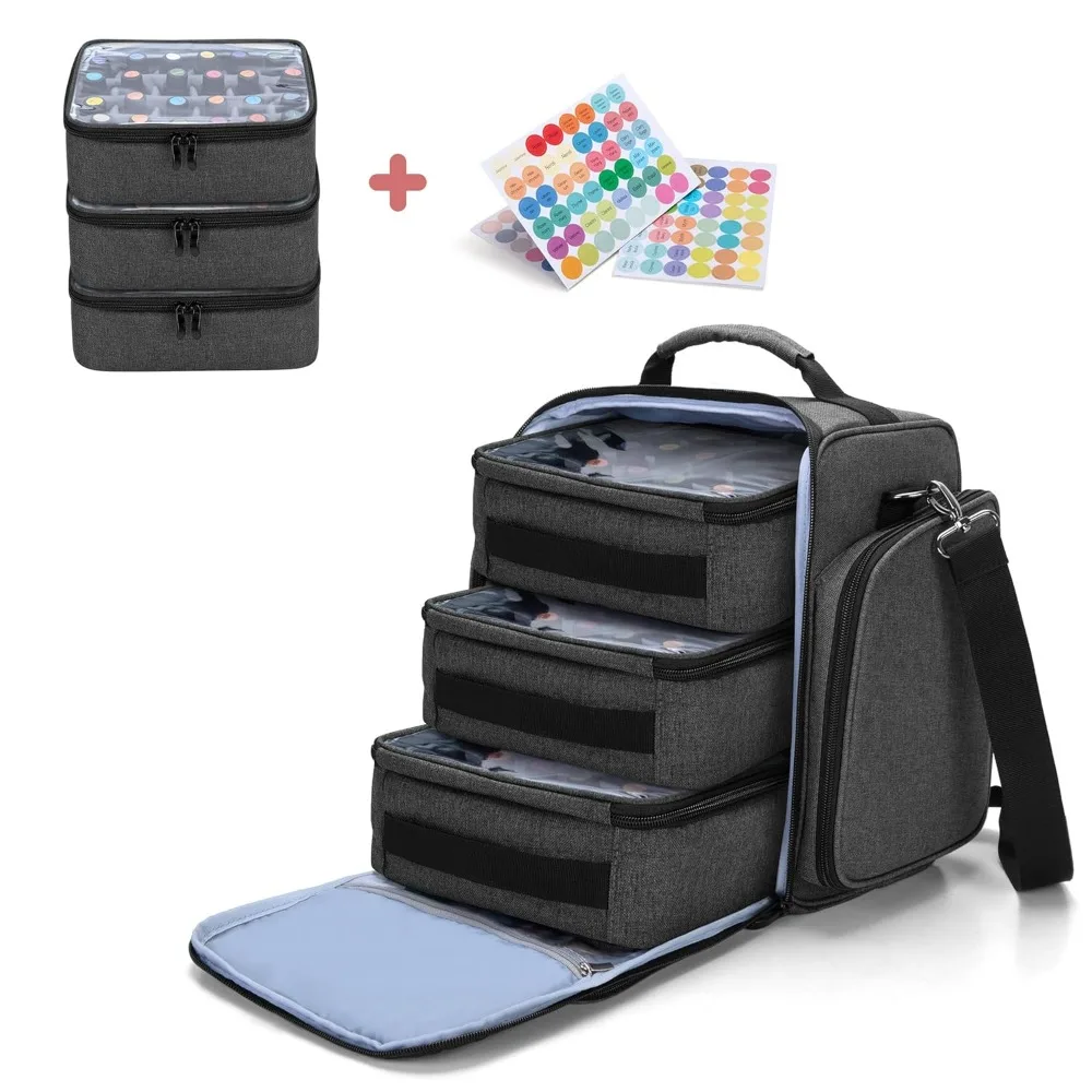 BAFASO Essential Oil Storage with 2 Sheet Labels, Essential Oil Case Holds 72 Bottles (15ml - 30ml), Black
BAFASO Essential Oil Storage with 2 Sheet Labels, Essential Oil Case Holds 72 Bottles (15ml - 30ml), Black