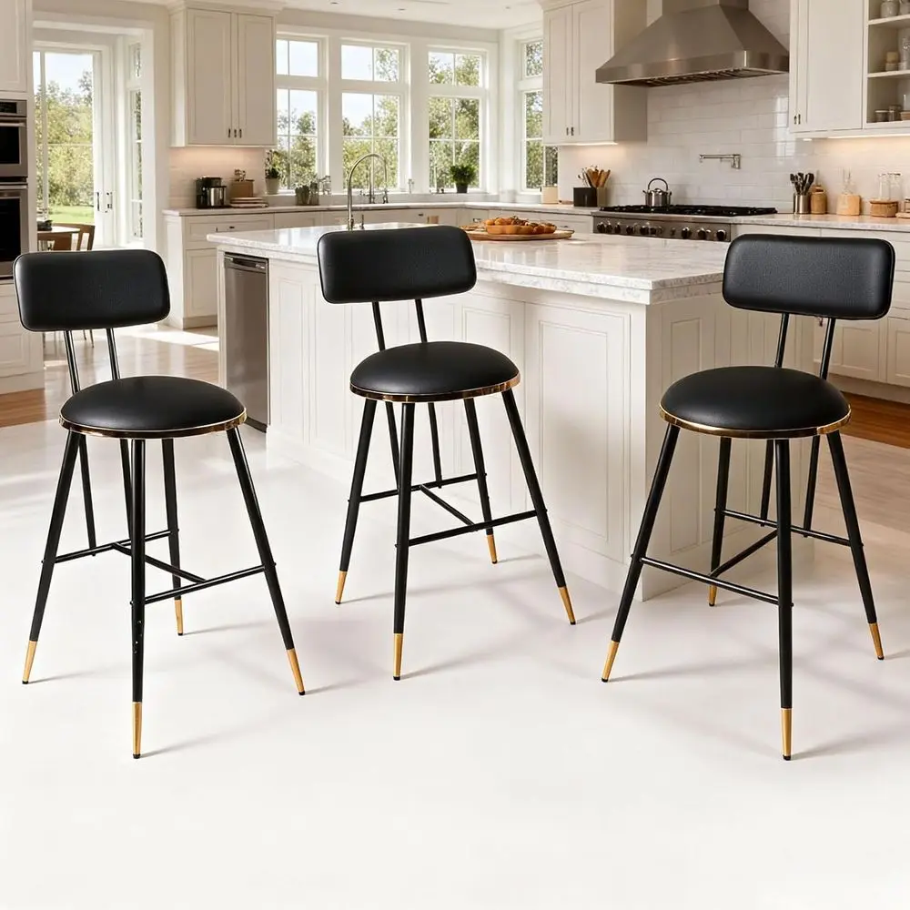 Set of 3, 26 High Backed Upholstered Counter Height Bar Stools for Kitchen Island or Coffee Bar
Set of 3, 26 High Backed Upholstered Counter Height Bar Stools for Kitchen Island or Coffee Bar