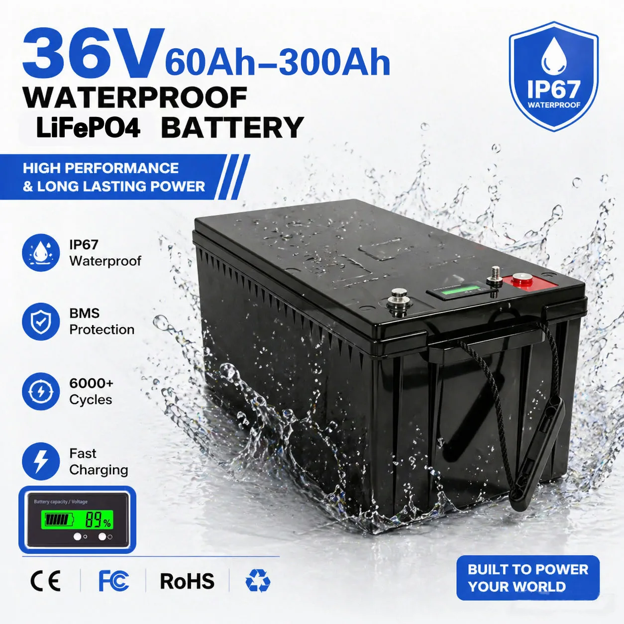 36V 60AH 80AH 100AH 120AH 150Ah 200AH 300ah LifePo4 Lithium Battery, 3000w Golf Cart, Electric Vehicle boat thruster +Charger
36V 60AH 80AH 100AH 120AH 150Ah 200AH 300ah LifePo4 Lithium Battery, 3000w Golf Cart, Electric Vehicle boat thruster +Charger
