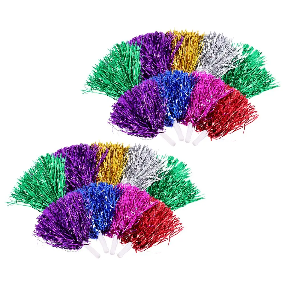 18 Pcs Metallic Foil Cheer Hand Stick to Shake Bouquet Outdoor Pom Poms Cheerleading
18 Pcs Metallic Foil Cheer Hand Stick to Shake Bouquet Outdoor Pom Poms Cheerleading