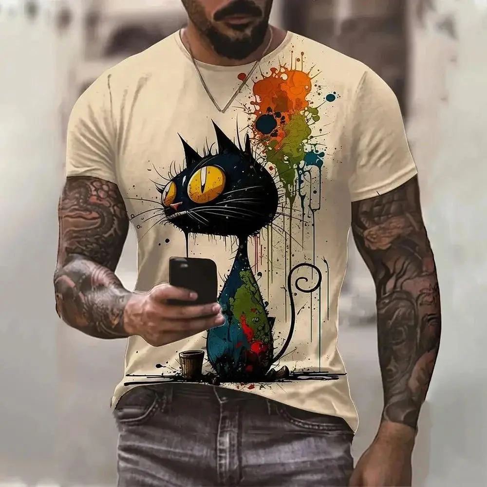 Men's Summer Funny Funny Cat Print 3d Printed O Collar Short Sleeve Loose Street Fashion Casual Plus Size Breathable Top
Men's Summer Funny Funny Cat Print 3d Printed O Collar Short Sleeve Loose Street Fashion Casual Plus Size Breathable Top