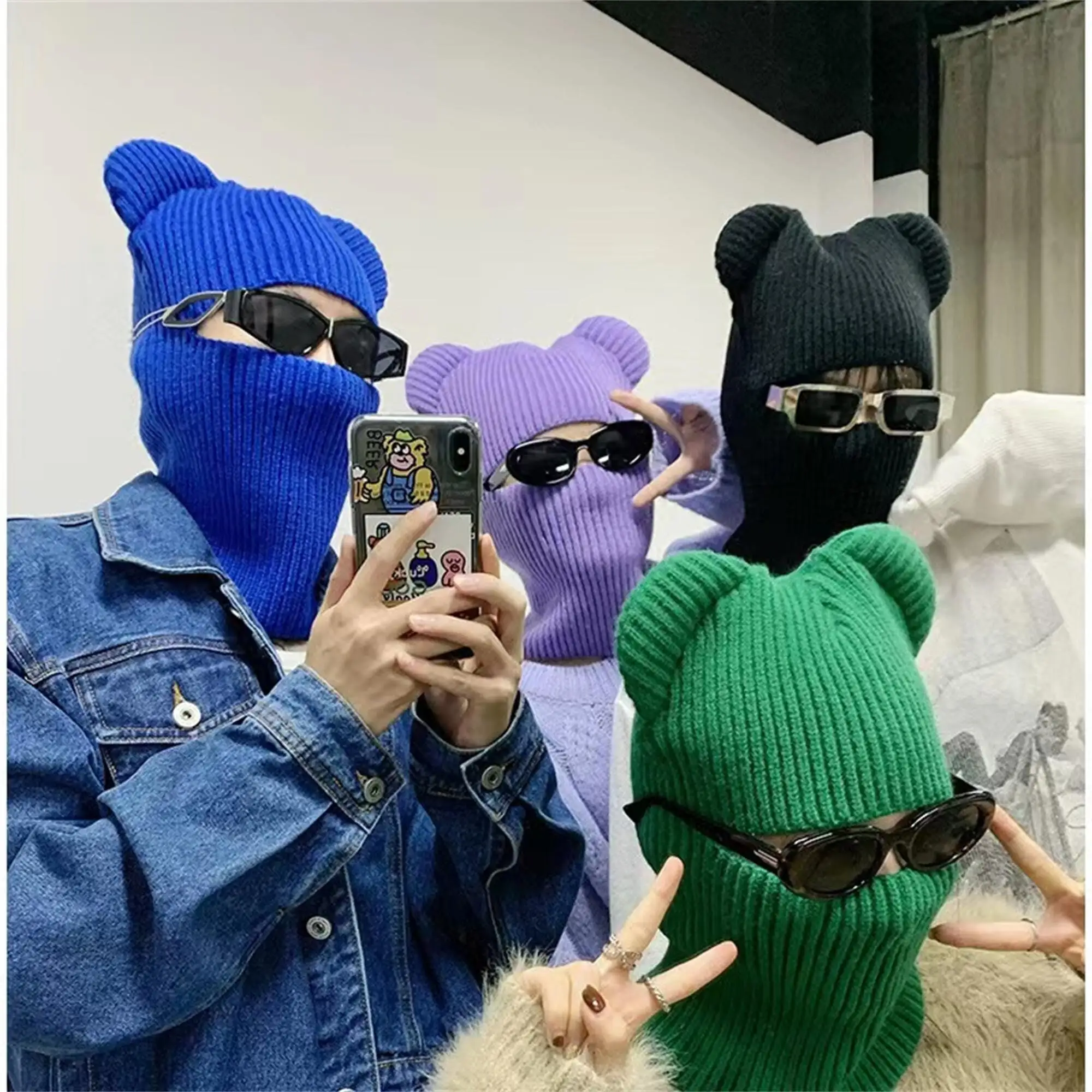 Fashion Two Wearing Ways Balaclava Hat Thick Warm Knit Hats Ski Mask Beanies Cap Full Face Cover Unisex Bonnet
Fashion Two Wearing Ways Balaclava Hat Thick Warm Knit Hats Ski Mask Beanies Cap Full Face Cover Unisex Bonnet