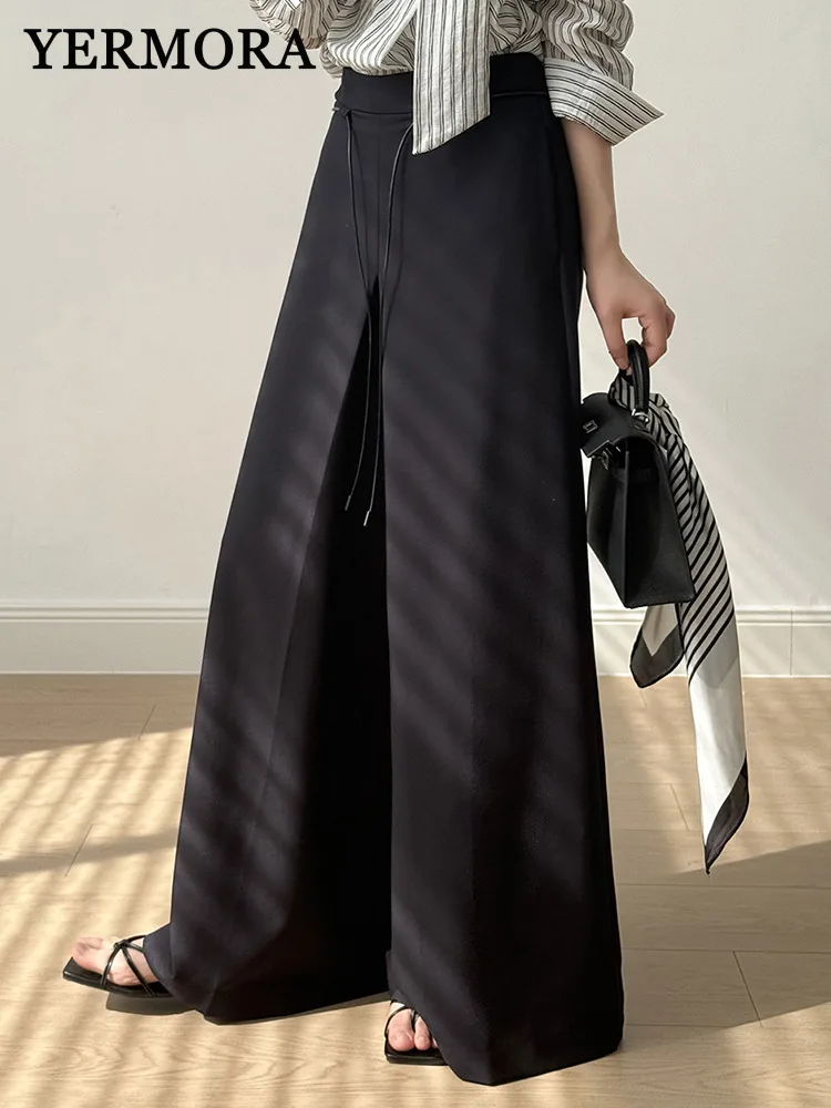 YERMORA High Waist Black Drawstring Brief Casual Wide Leg Pants For Women Loose New Trousers Fashoin Spring Autumn 2025 A974
YERMORA High Waist Black Drawstring Brief Casual Wide Leg Pants For Women Loose New Trousers Fashoin Spring Autumn 2025 A974
