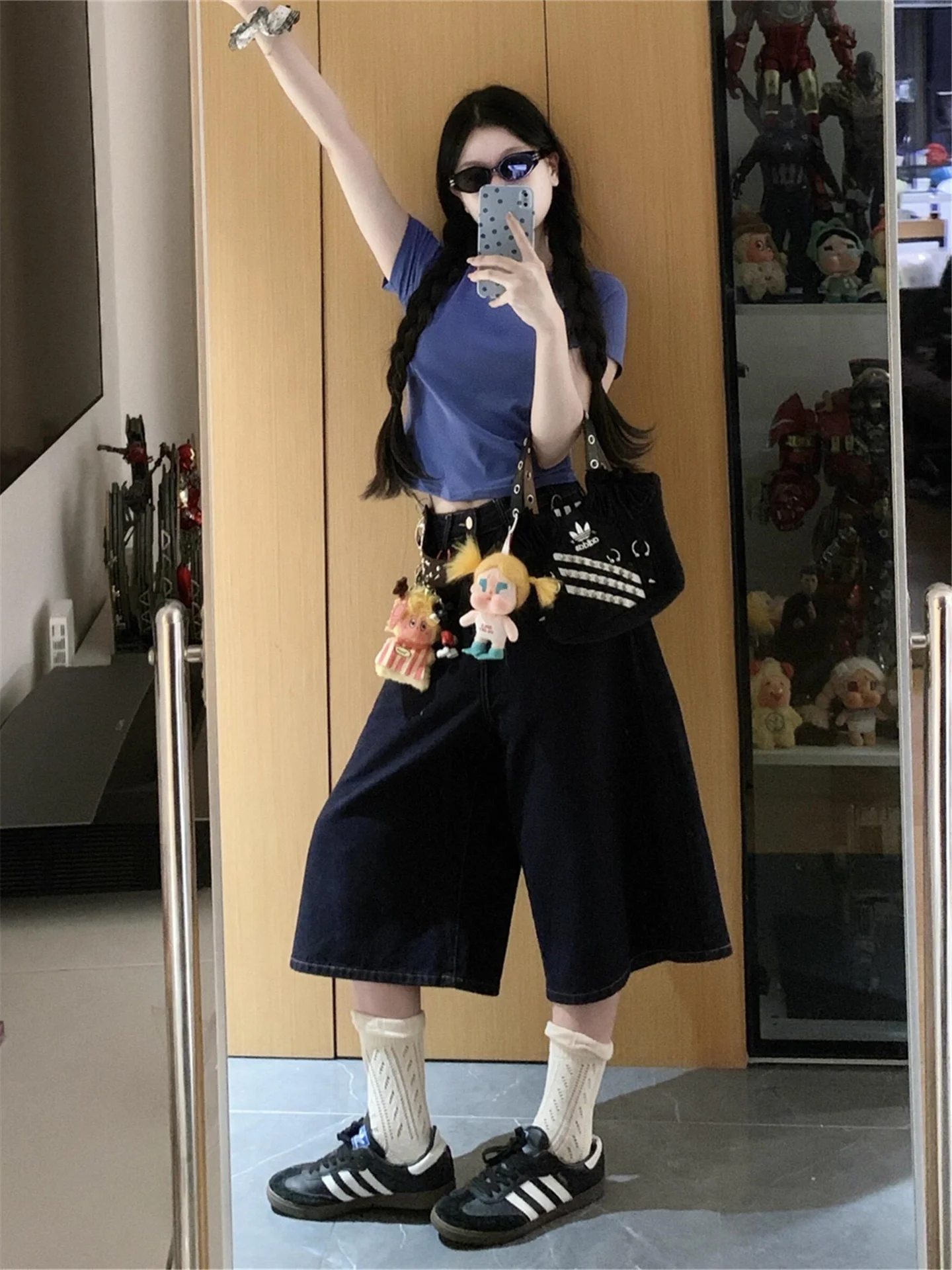 American Style Vintage Deep Blue Seven-Five Denim Jeans Women Summer High Waist Slim Loose Drapey Straight Leg Wide Leg Pants
American Style Vintage Deep Blue Seven-Five Denim Jeans Women Summer High Waist Slim Loose Drapey Straight Leg Wide Leg Pants