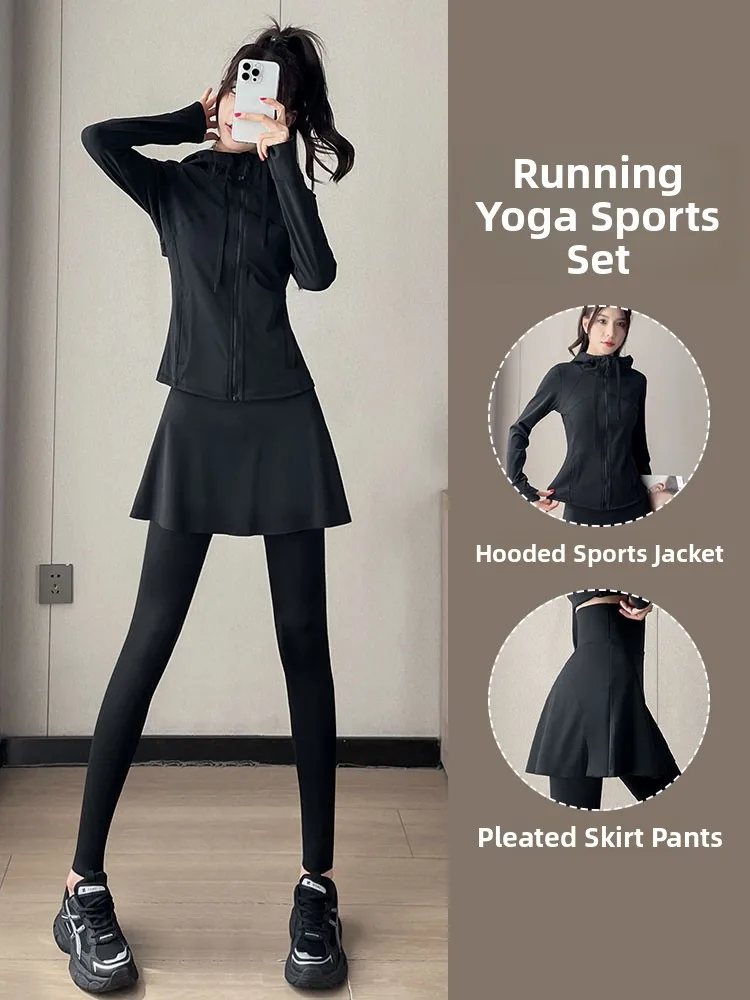 Женский комплект для бега, новинка 2023 года, расширенная одежда для пилатеса, йоги, спортивный костюм для альпинизма, юбка для утреннего бега, брюки
Женский комплект для бега, новинка 2023 года, расширенная одежда для пилатеса, йоги, спортивный костюм для альпинизма, юбка для утреннего бега, брюки